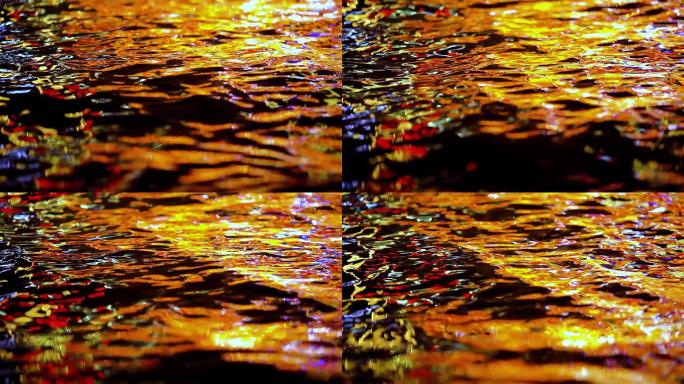 金色水面荡漾水波水纹升格
