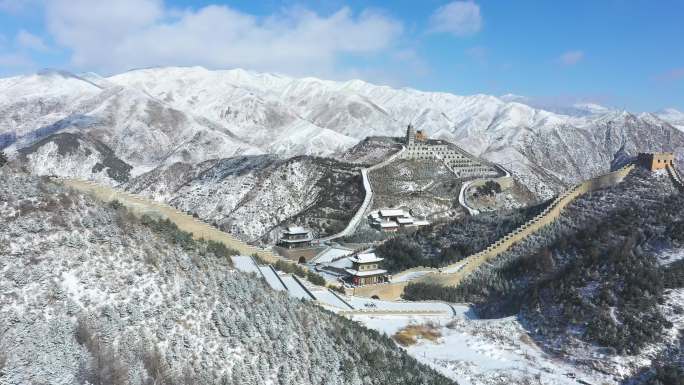 山西忻州雁门关长城雪景