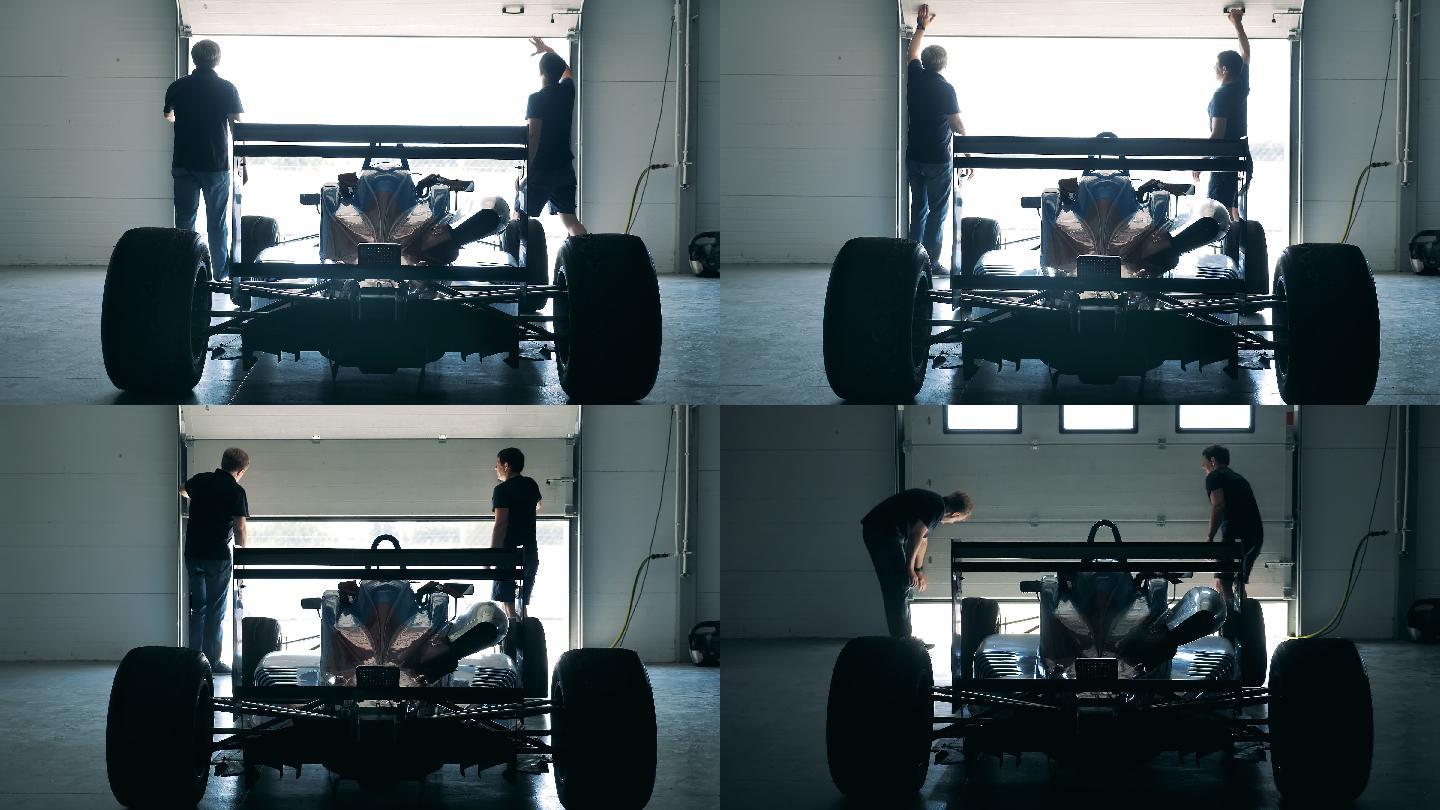 赛车的车库关闭F1方程式赛车车库改造改装