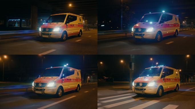 救护车在城市街道上行驶