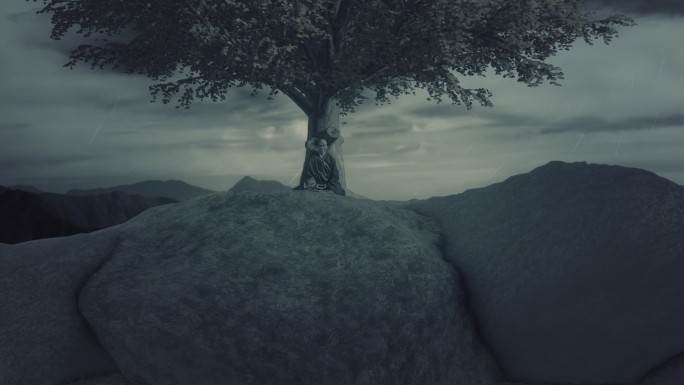 乔达摩佛在菩提树下冥想