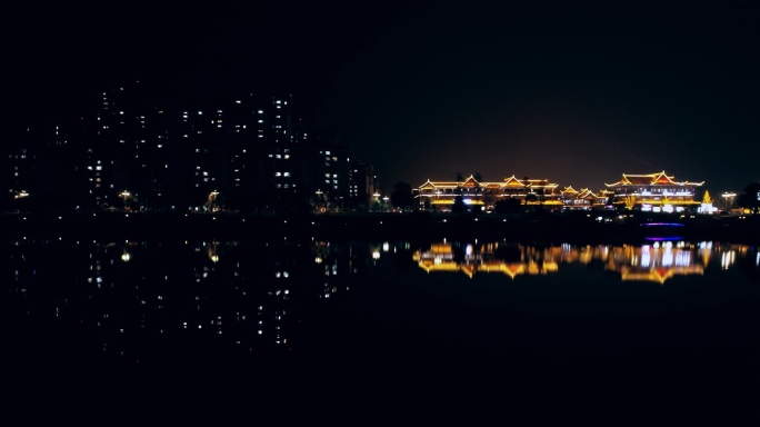 印象水街古建筑的夜景