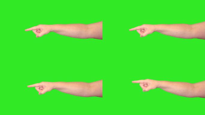 绿色屏幕前女性手的手势