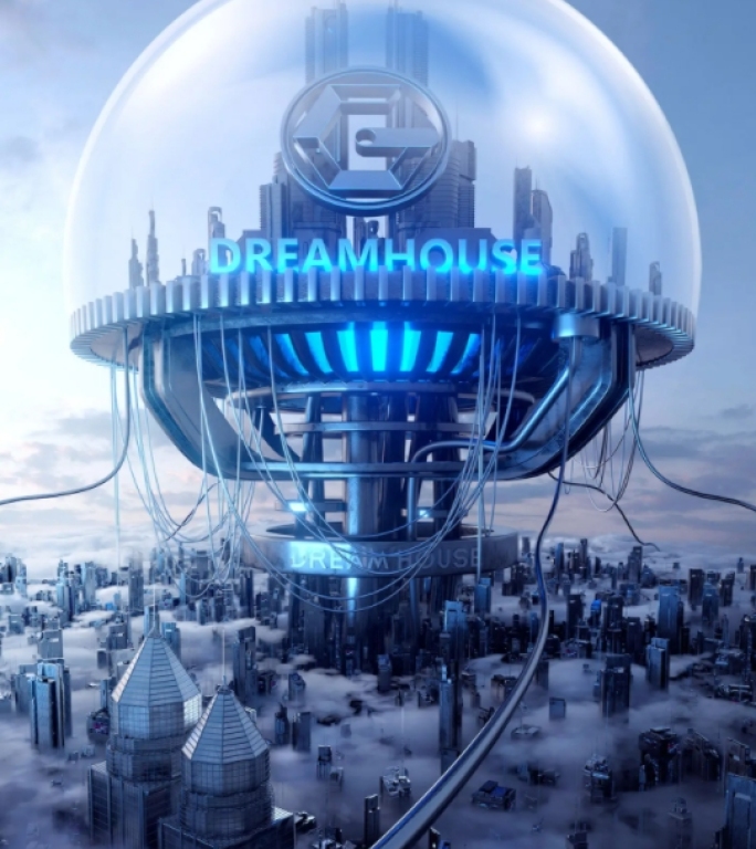 原创中文-酒吧logo天空之城宣传海报