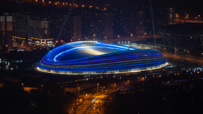 【4K】国家速滑馆夜景延时