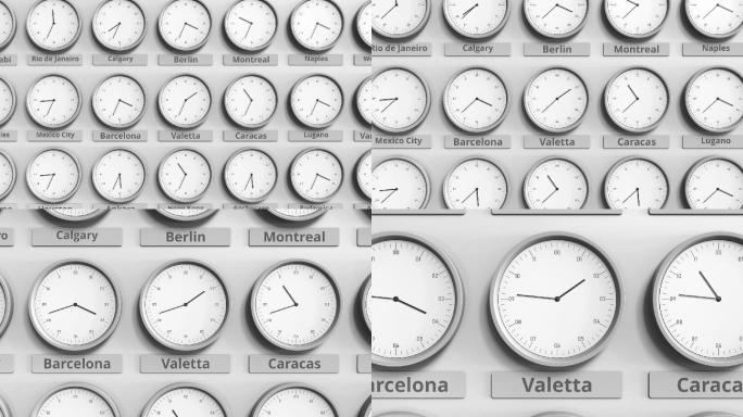 时钟显示不同时区之间的特定时间