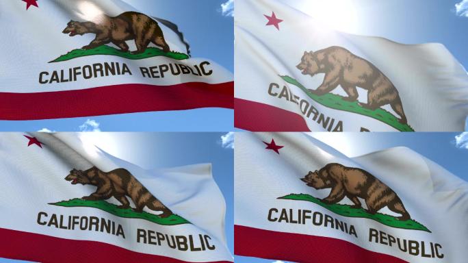 飘扬的旗帜加利福尼亚美国西部