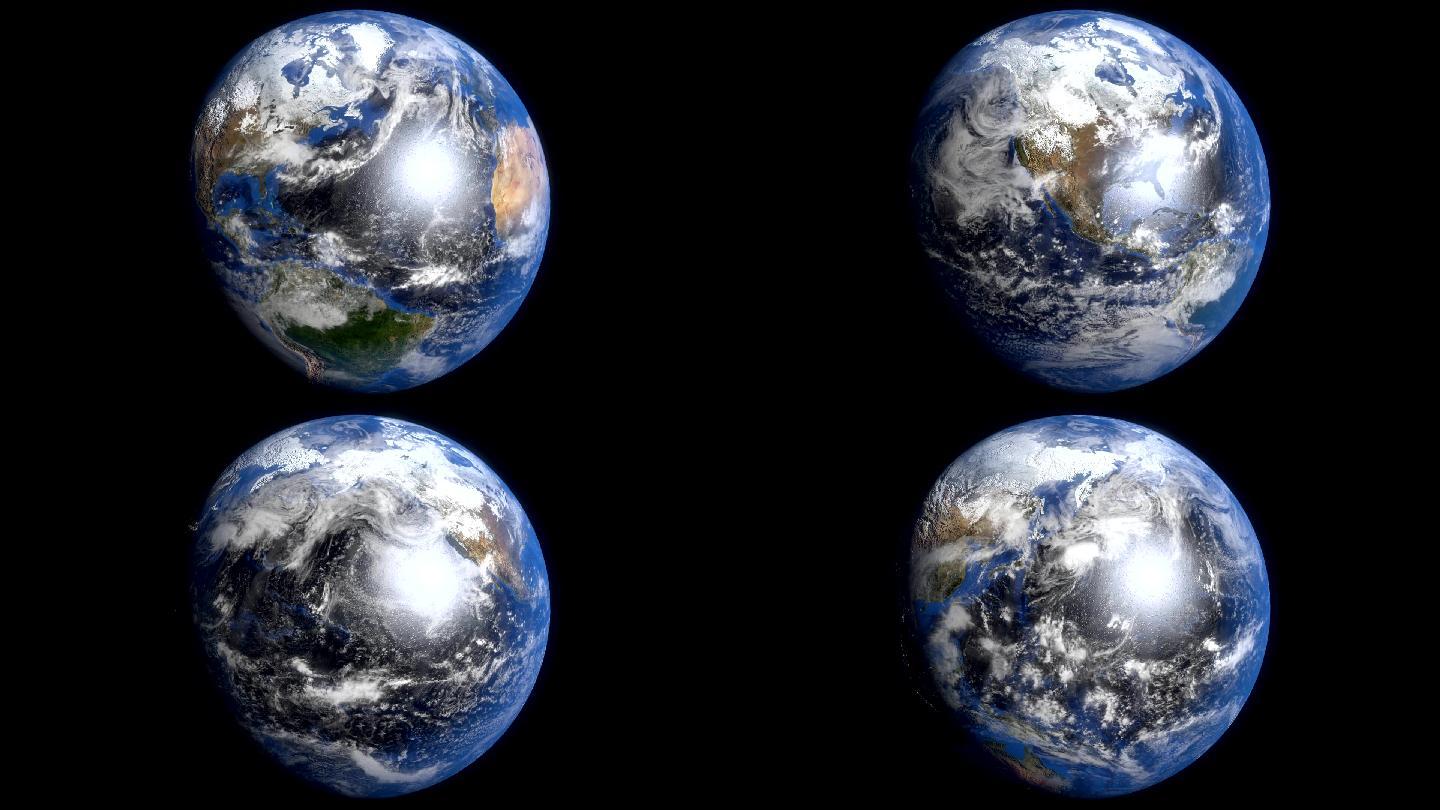 地球自转蓝色地球旋转科普视频素材地理课堂