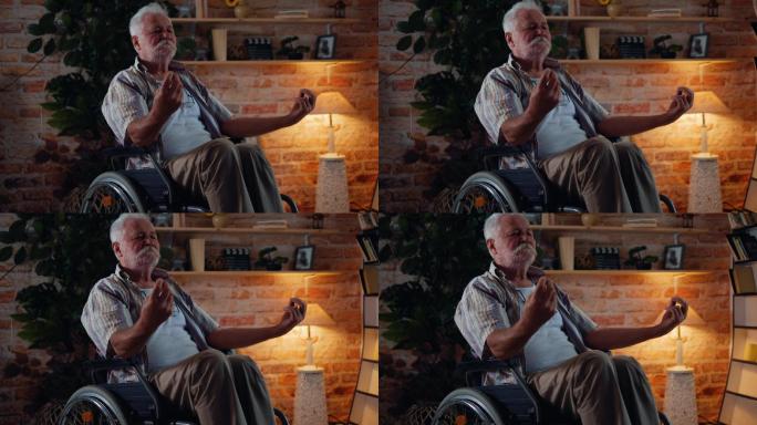 轮椅上的老人美好生活幸福养老退休老年生活