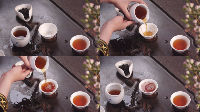 倒红茶慢动作茶广告茶宣传片素材茶道意境