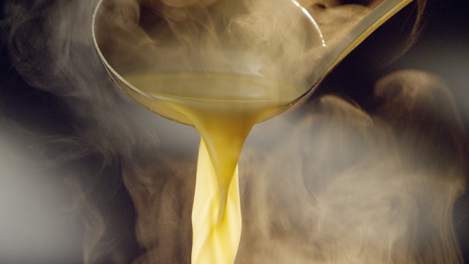 汤勺汤汁炖汤广西油茶制作过程