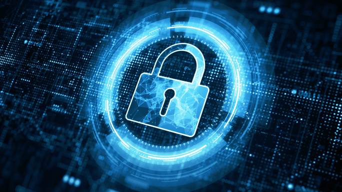 挂锁图标网络安全、数字数据网络保护