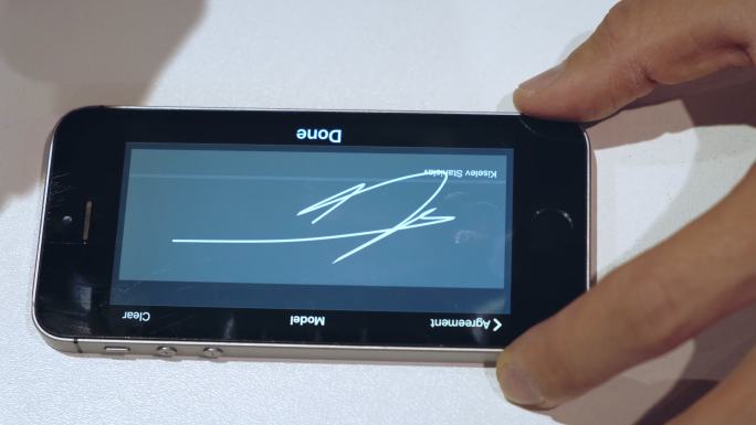 触摸屏手机电子签字手写名字确认信息