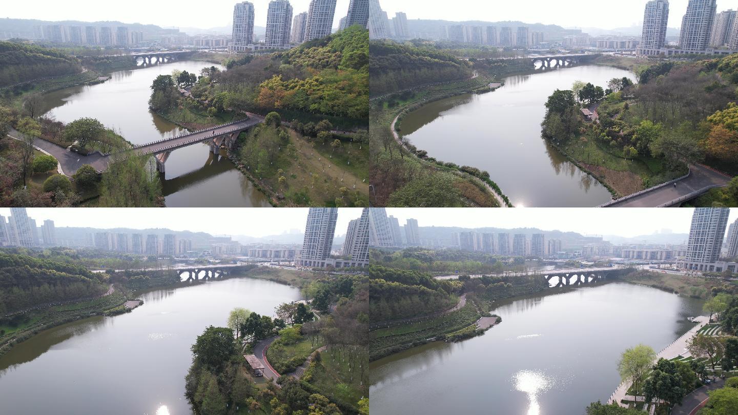 重庆渝北中央公园航拍