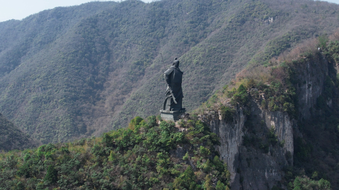 关羽雕像 襄阳市宣传片素材 春秋寨