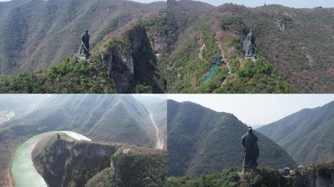 关羽雕像 襄阳市宣传片素材 春秋寨