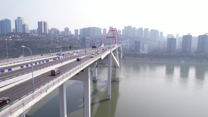 重庆菜园坝长江大桥航拍