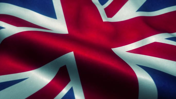 英国国旗旗帜飘杨飘动旗子