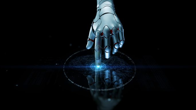 机器人手指AI人工智能芯片UI科技大数据