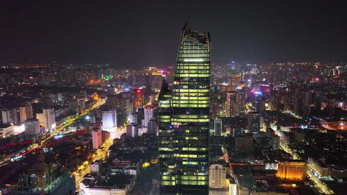 昆明恒隆大厦夜景航拍