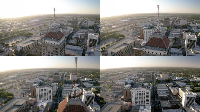 城市鸟瞰图繁华建筑群大气全景空镜