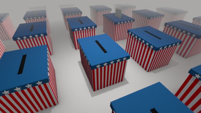 美国选举投票箱和邮寄选票