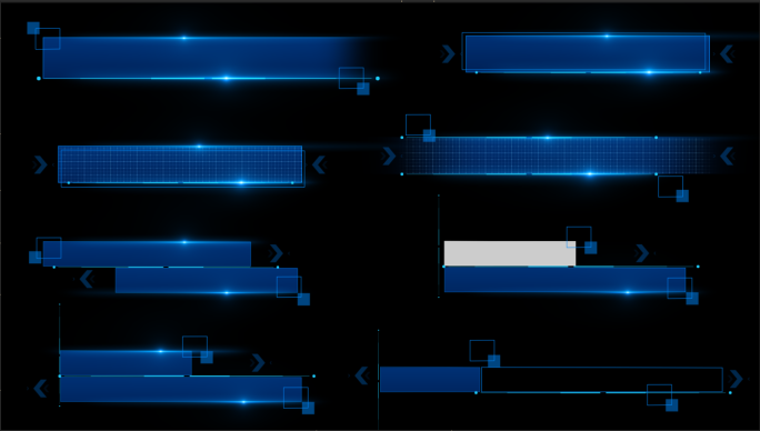 蓝色科技文字框项目字幕条视频素材透明通道