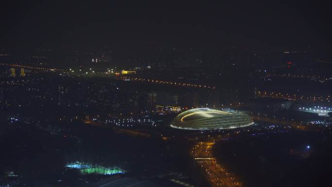 国家速滑馆冰丝带夜景