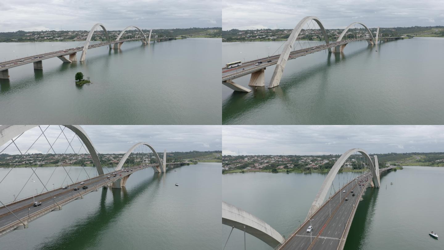 巴西利亚城市建筑快速发展航拍延时国外地标