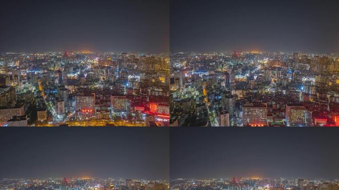 海南省海口市航拍延时摄影夜景