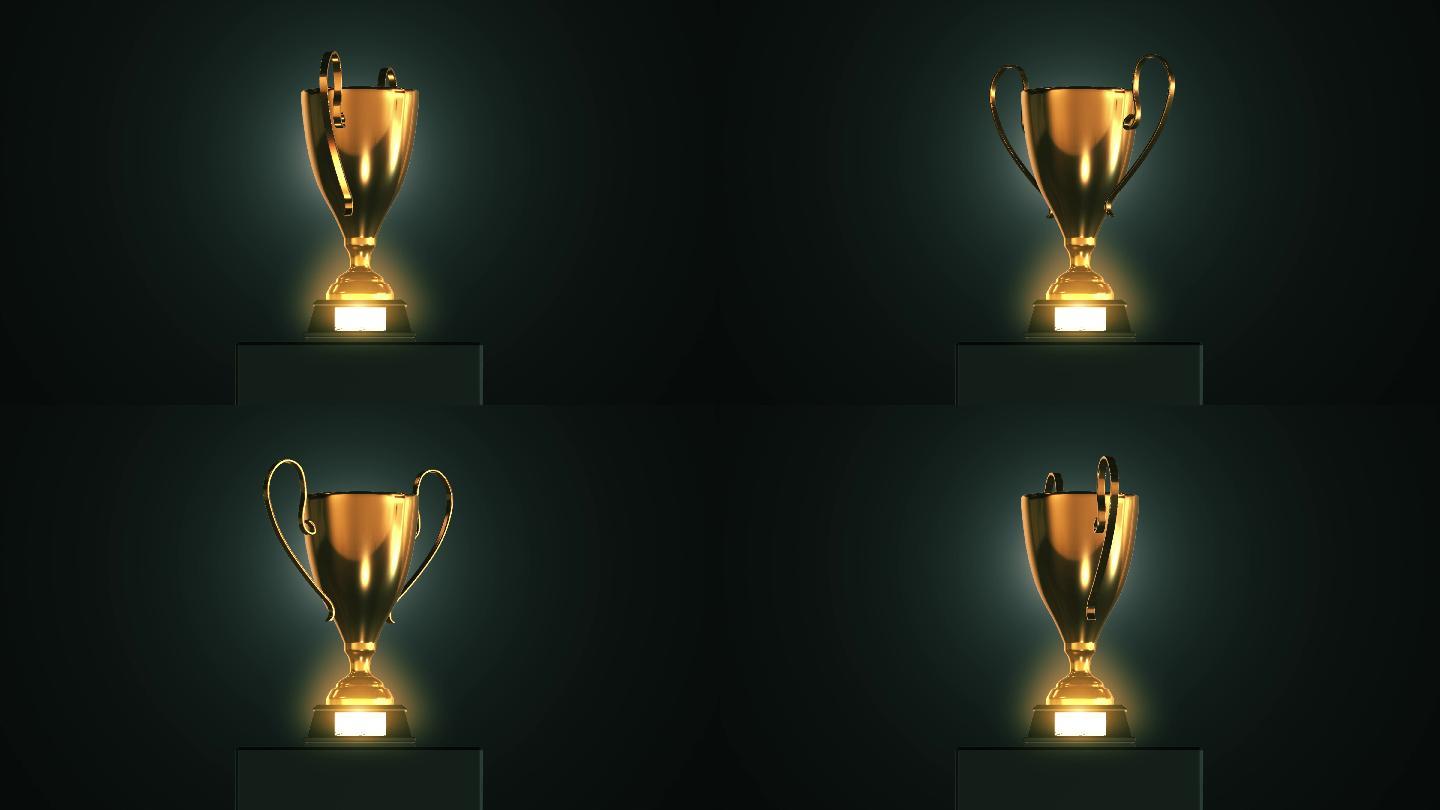 带灯光的3D奖杯个人奖集体荣誉奖颁奖
