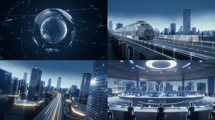 现代科技虚拟智慧城市穿梭_视频素材