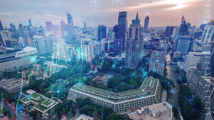 金融智慧城市AI科技感全球化连线连接