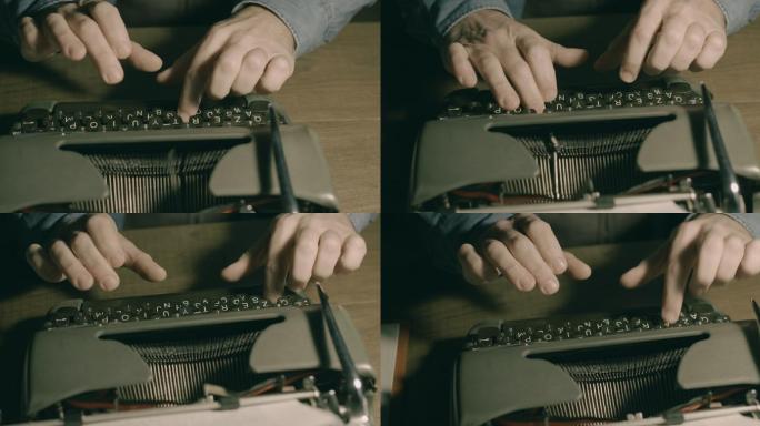 在老式打字机上打字