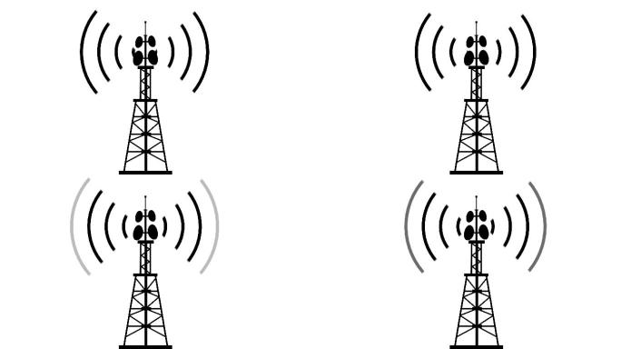 通信塔产生无线电波。