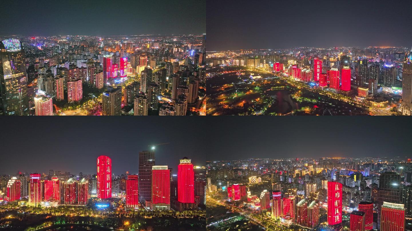 海南省海口市航拍高清录像夜景