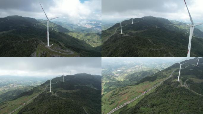 4K航拍贵州盘州老黑山风电厂