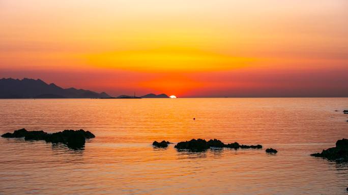 海上日出全过程延时