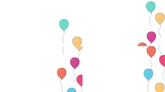 节日气球动画卡通气球彩球二维动画气球