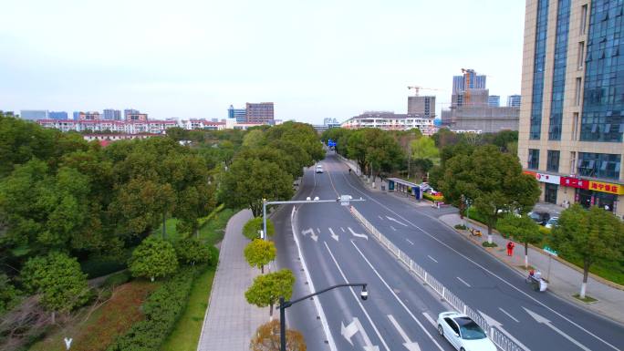 航拍嘉兴城市风景