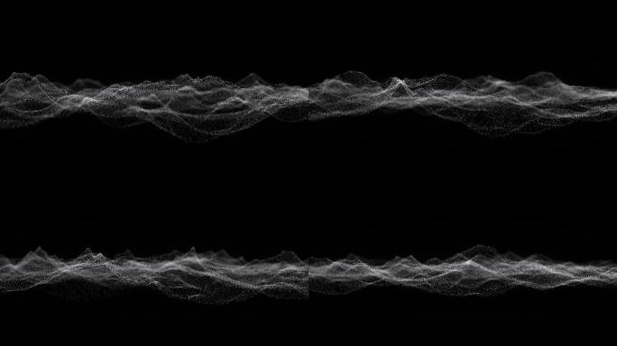黑色夜空白色发光粒子波浪唯美梦幻动态视频