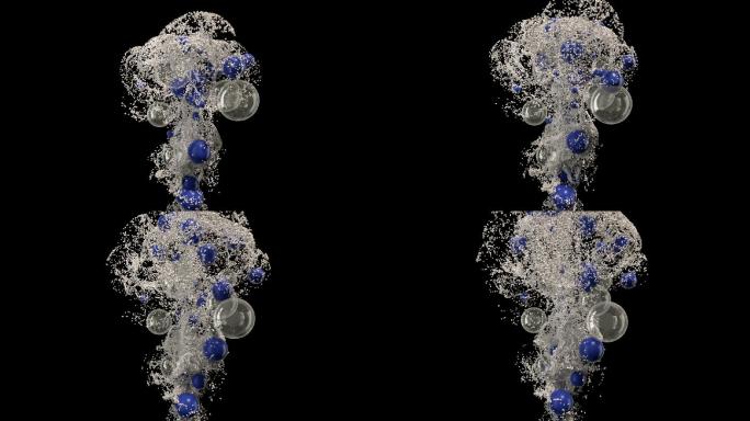 白色塑料粒子蓝色气球透明气泡会场动态视频