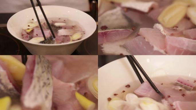 【镜头合集】葱姜水腌制鱼肉去 (2)