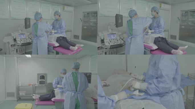 医院医生手术穿刺手术白衣天使4K视频