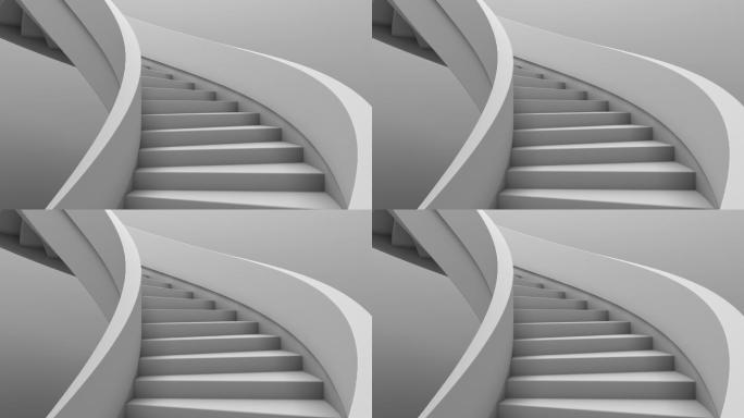 螺旋楼梯特效动画3d空间全息素材