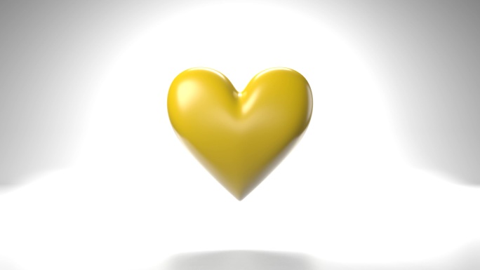 黄色心形物体3D动画