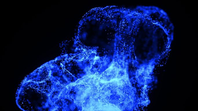 抽象发光蓝色粒子数据通讯科幻动态视频素材