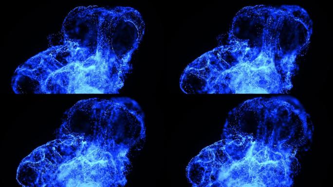 抽象发光蓝色粒子数据通讯科幻动态视频素材