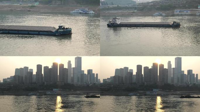行驶在水面上的长江货轮