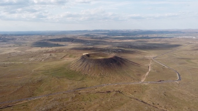 航拍内蒙古乌兰察布哈达火山群  宣传片